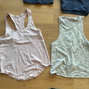 Bundle Lululemon Racerback Women's Sleeveless Tank Top - Light Pink and Gray